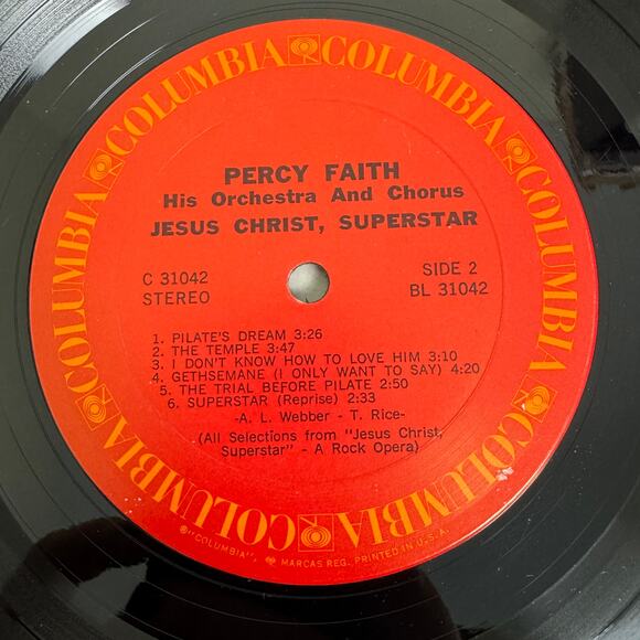 Percy Faith 1971 Jesus Christ‎ Superstar Columbia Records LP Vinyl Record - Picture 4 of 6